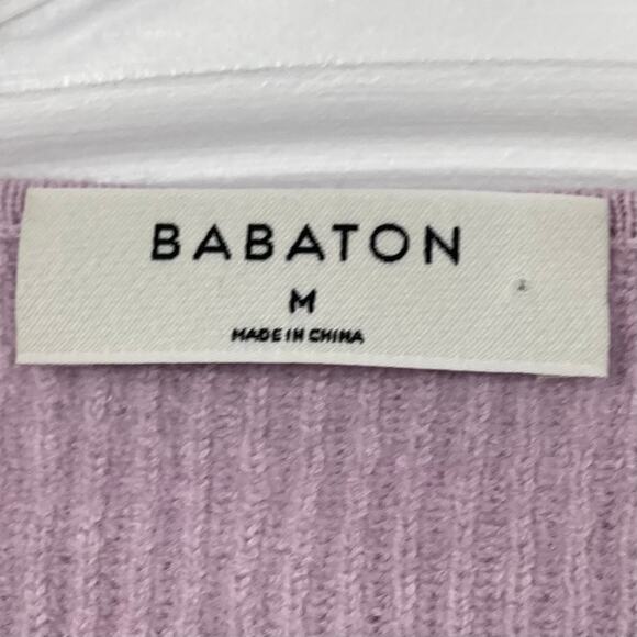 NWOT BABATON Sweater M Lilac Wool Linen Balloon-Long-Sl”Column Heather Mauve - Picture 4 of 10